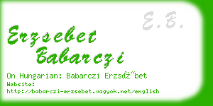 erzsebet babarczi business card